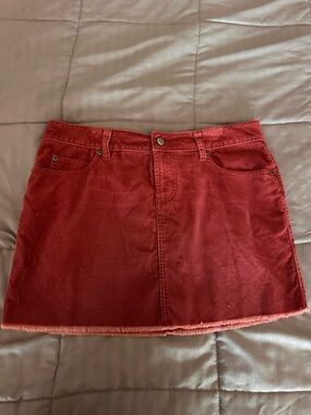 Old Navy Women's Red Clay Corduroy Mini Skirt